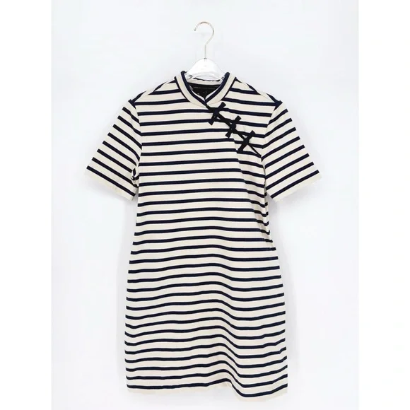 Marc Jacobs Navy and White Striped Nautical Dress with pockets! - Picture 4 of 10